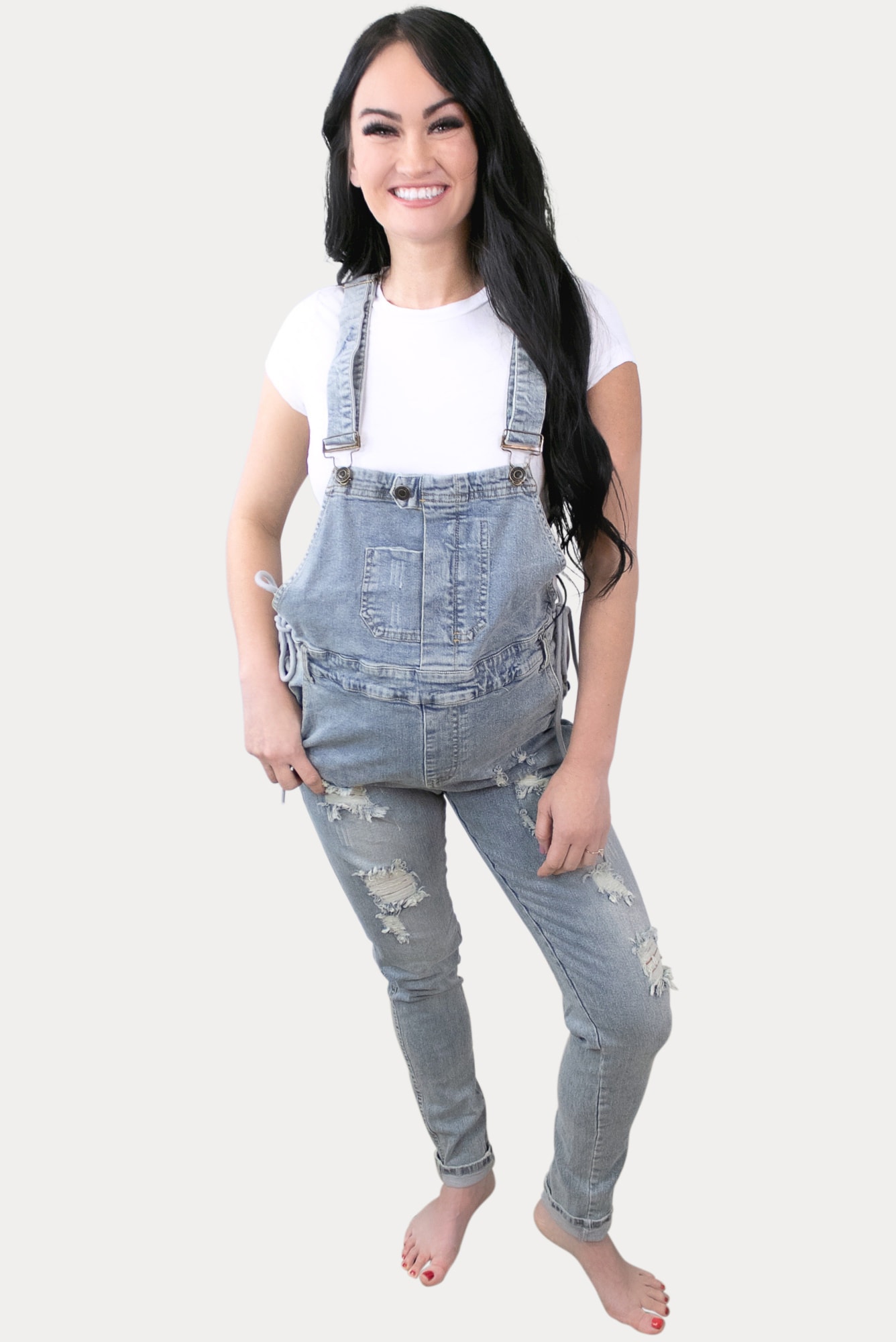 Ripped Stretch Sexy Slim Overalls Hot Skinny Tight India