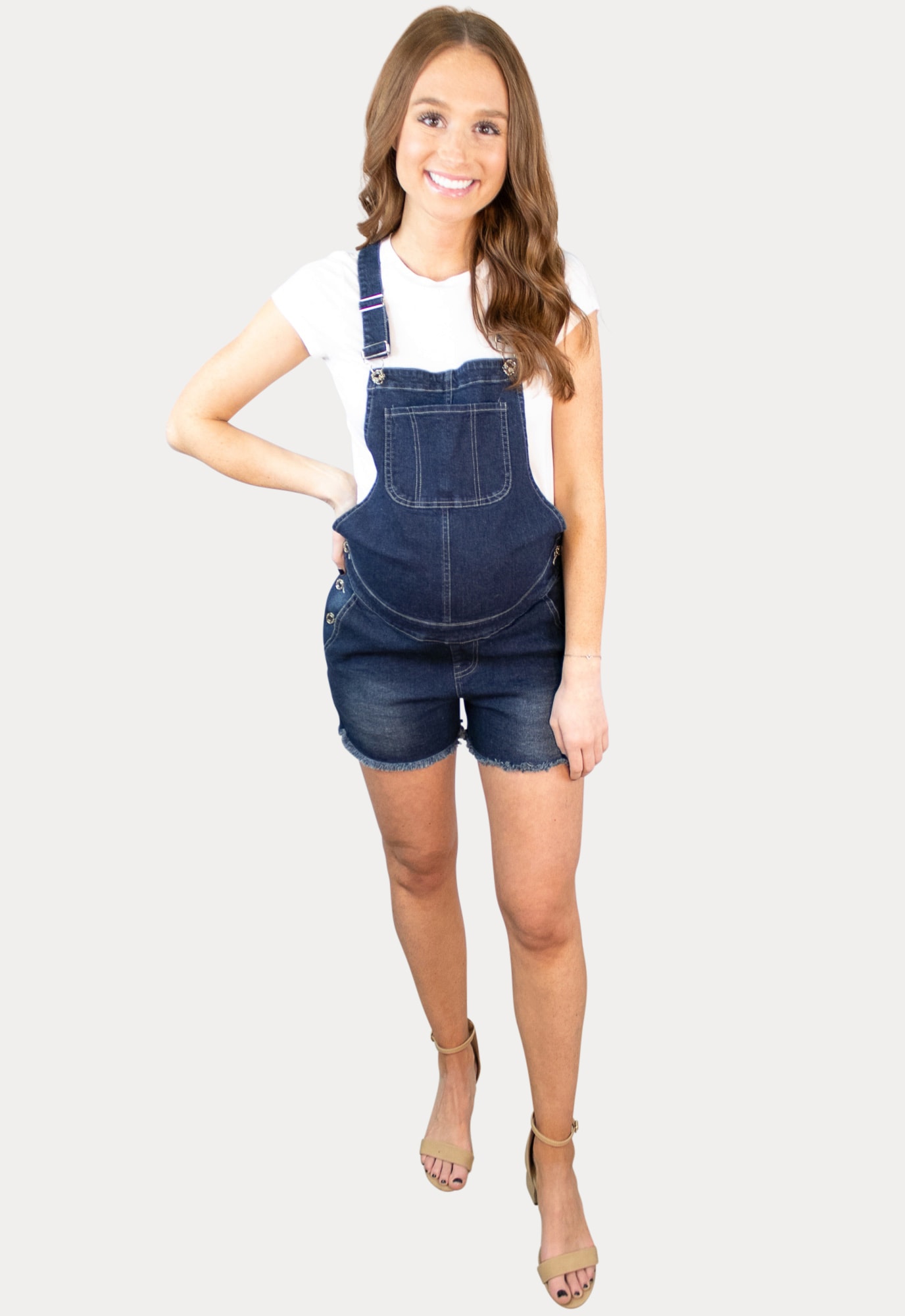 Cutoff Maternity Shorts Overalls