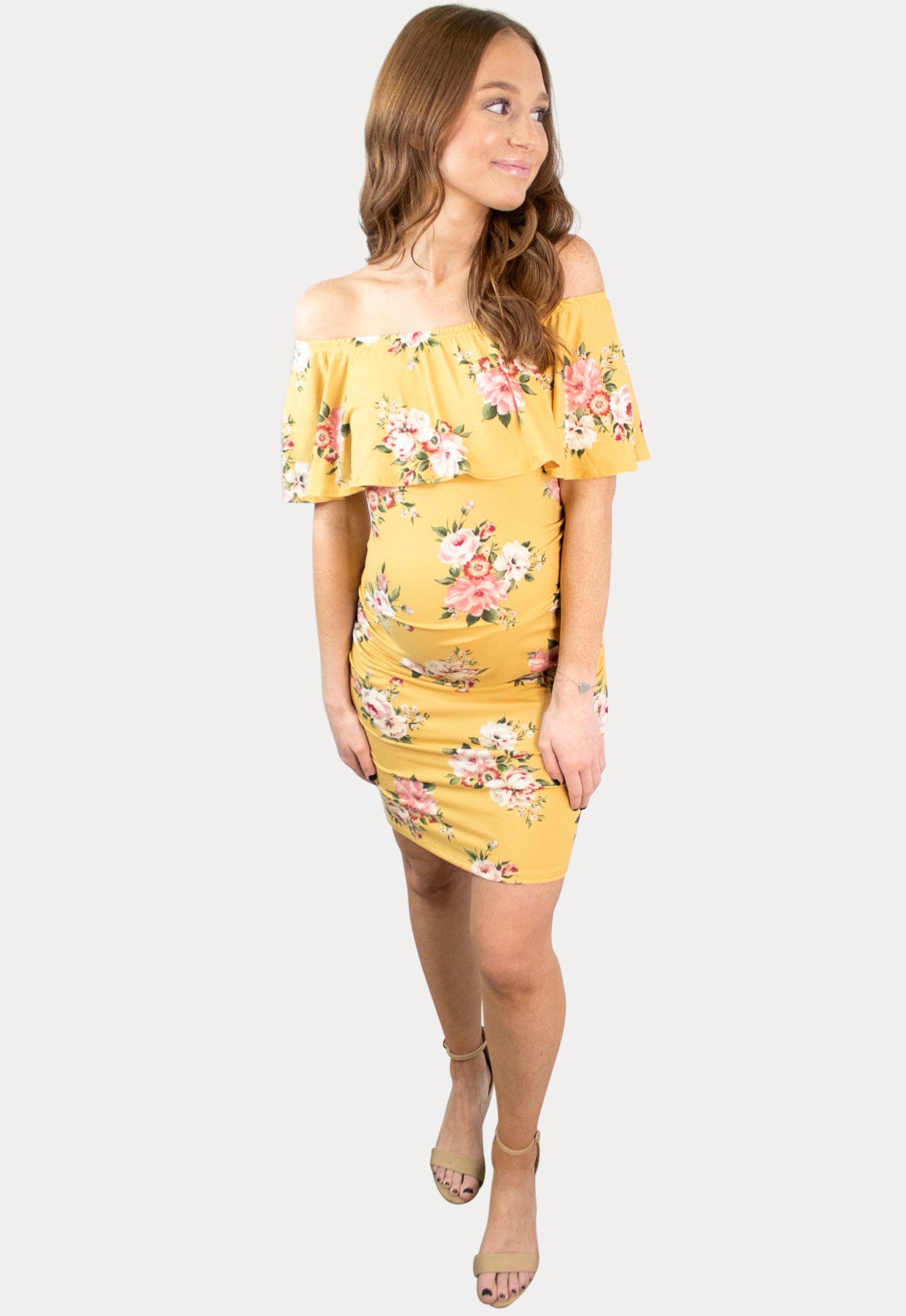 yellow maternity dress