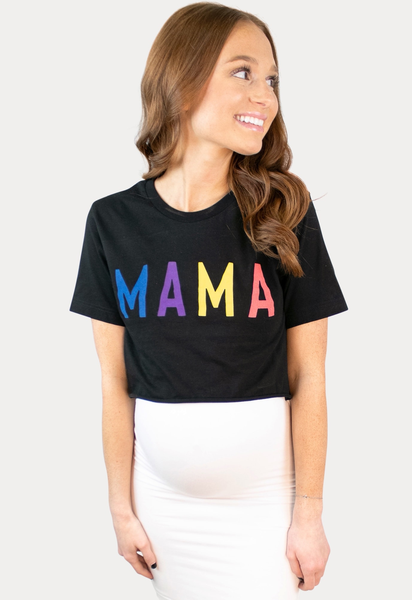 Mama crop in black