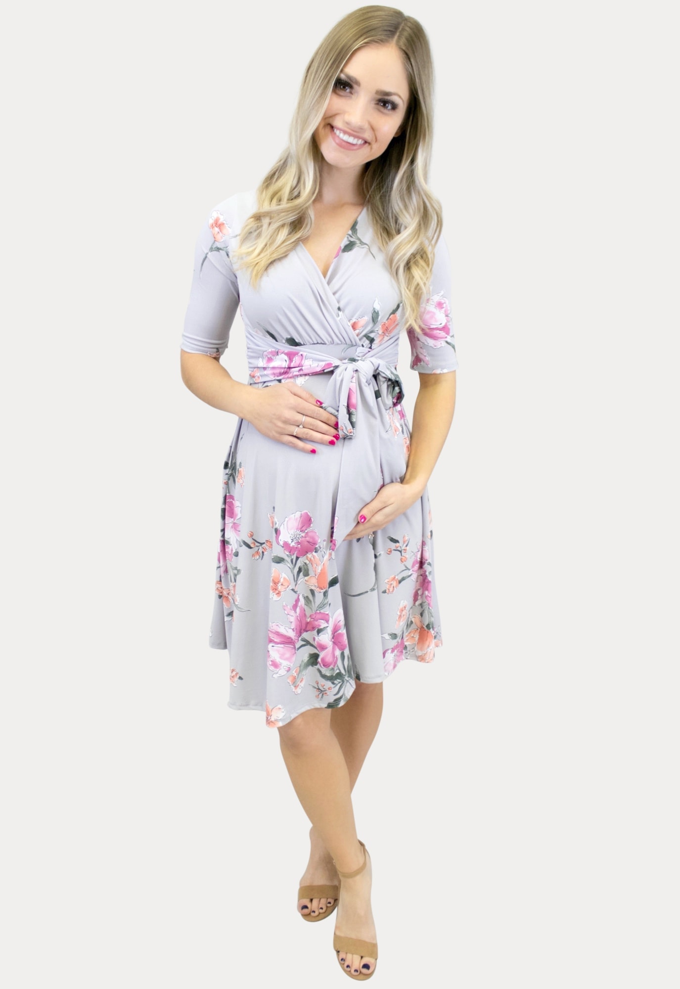 Floral Sweetheart Tie Front Dress