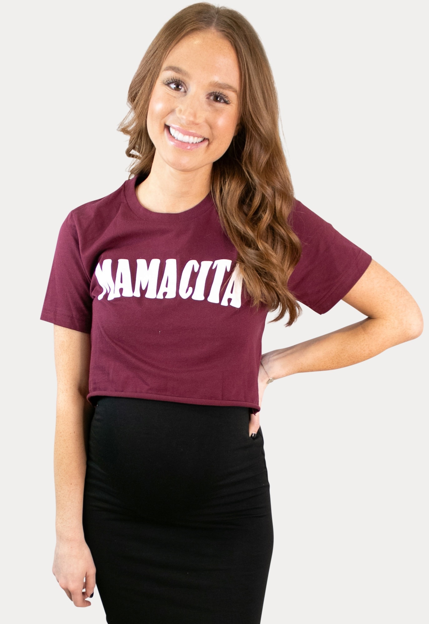 Mamacita Crop Top in Burgundy