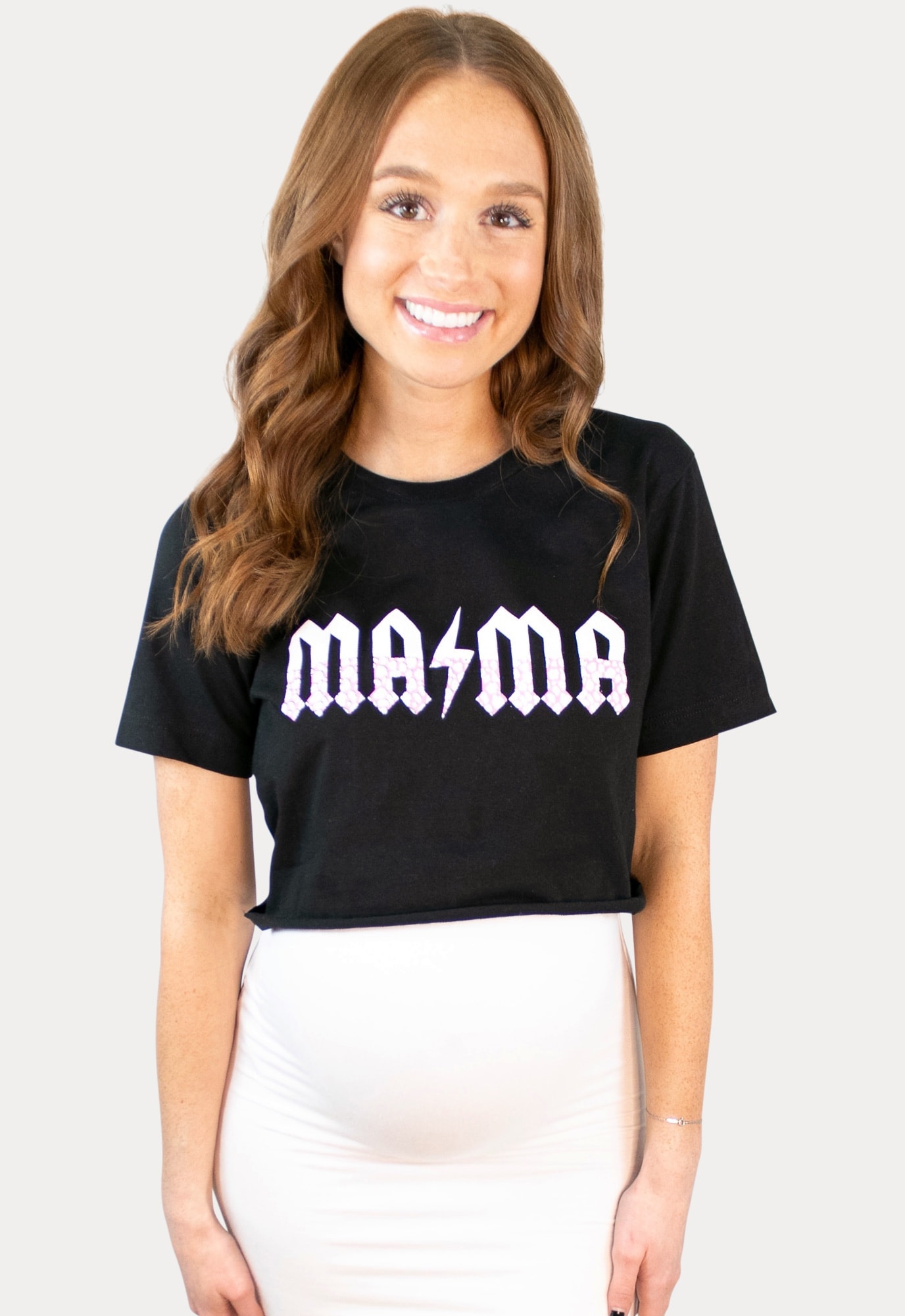 Rocker Mama Crop Top in Black