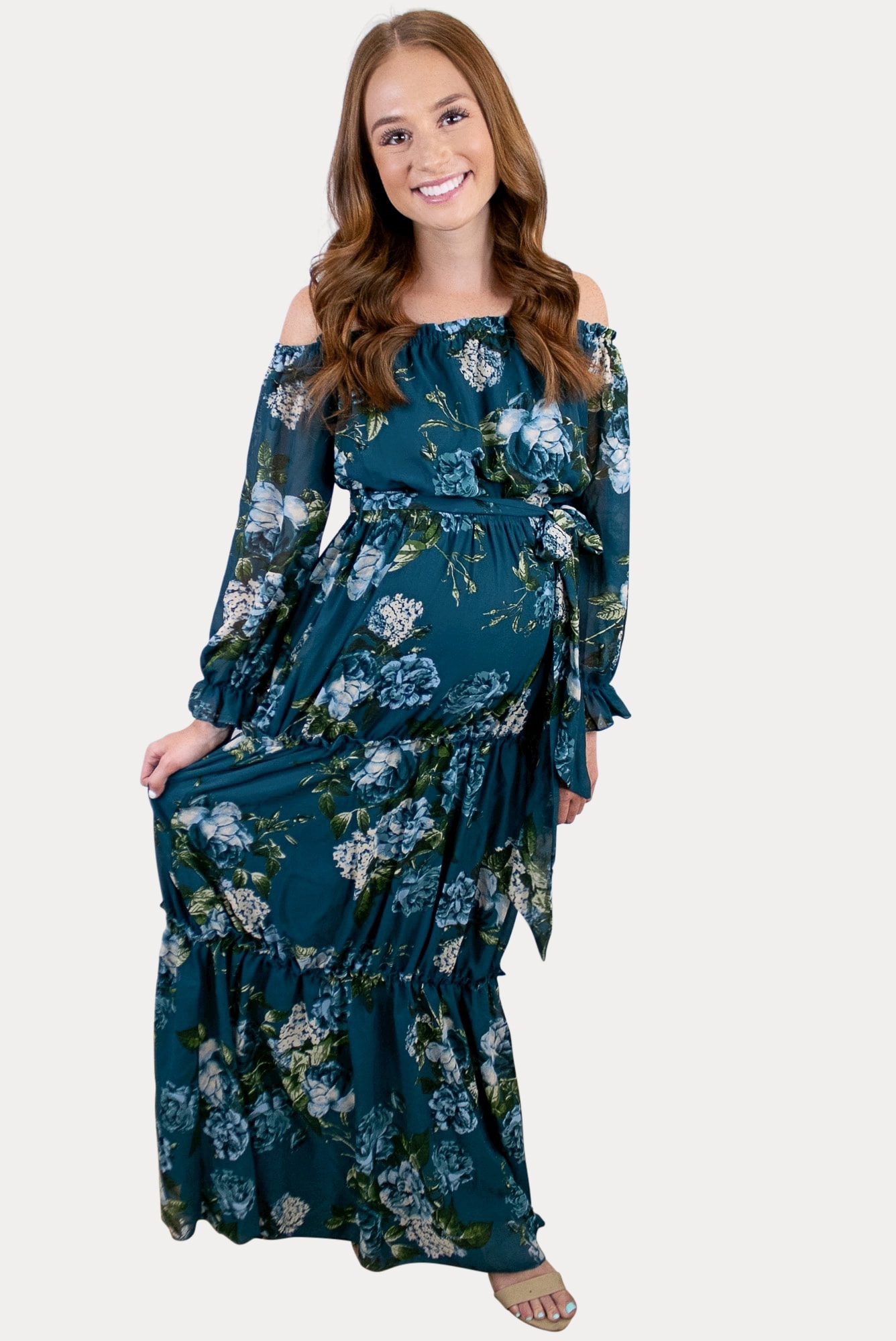 Trending Maternity Dresses for Spring in teal