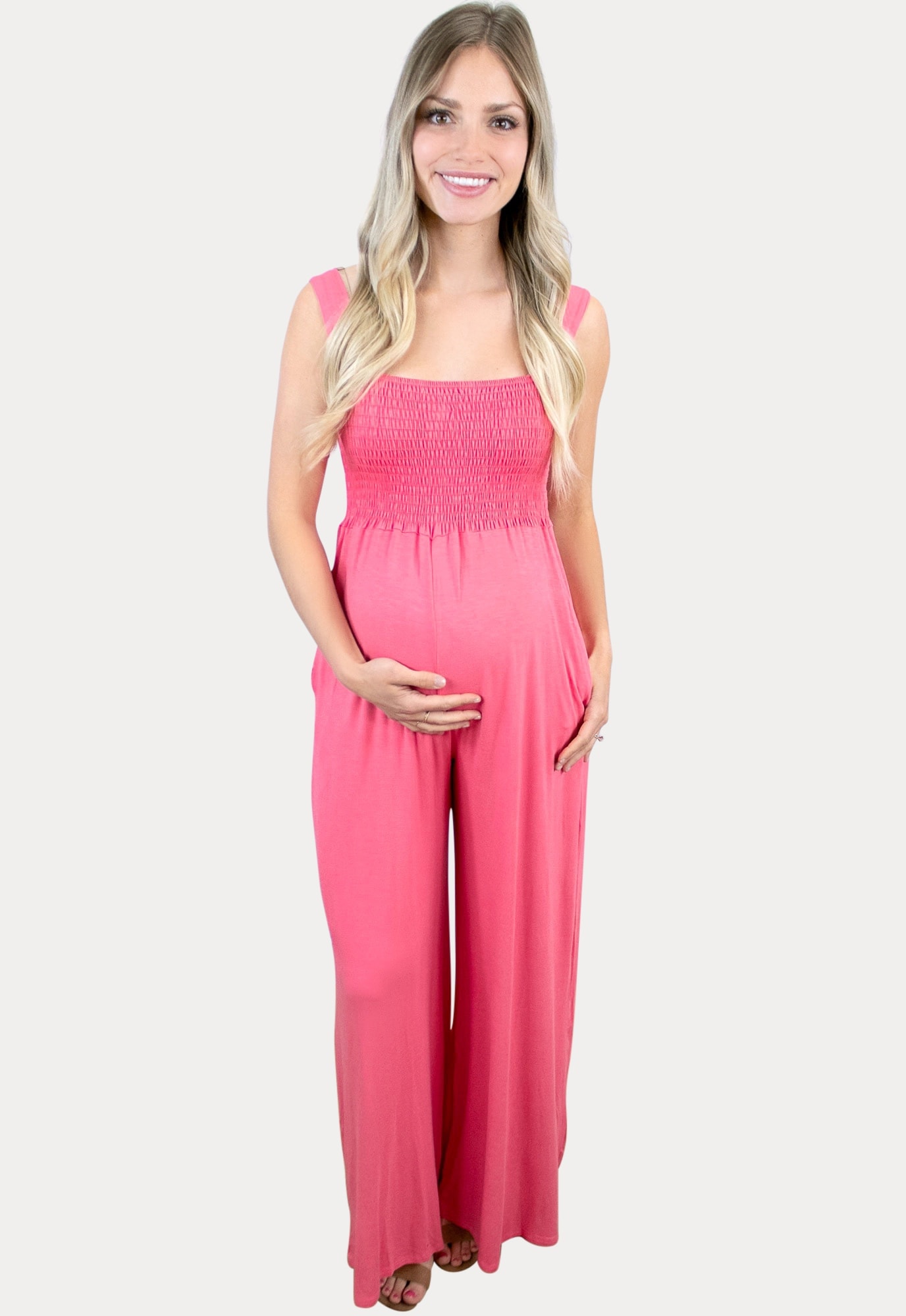 Smock top bumper in pink