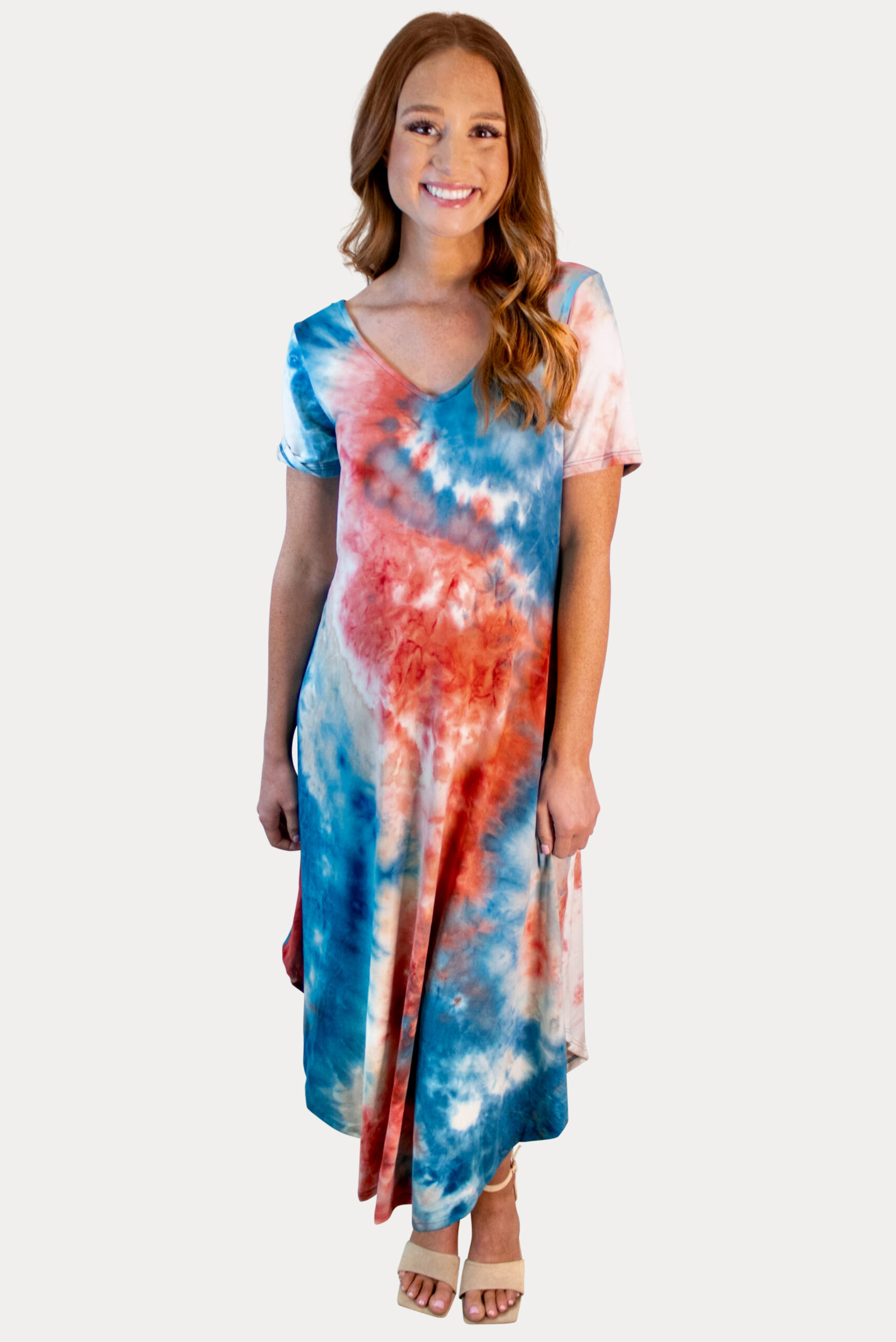 Tie dye midi clearance dress