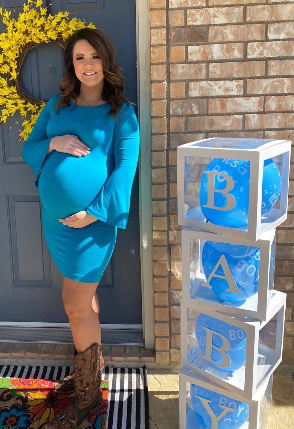 blue maternity dresses