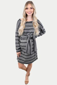 knit striped maternity dress